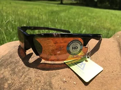 Maxx HD Sunglasses Storm Gloss Black Frame Brown Lens Golf 57603 Rev19 • $19.95
