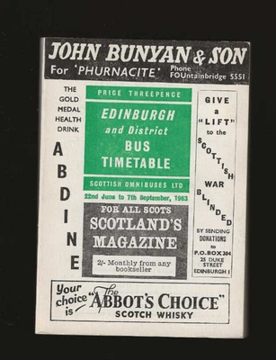 £6.99 • Buy Scottish Omnibuses - Edinburgh & District Bus Timetable Book, June To Sept 1963