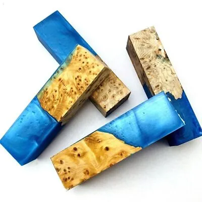 1Pc Knife Handle Material Resin Scales Blanks Woodcraft Burlap Wood 105x34x27mm • $26.92