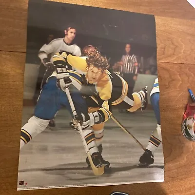 RARE 1975 BOBBY ORR Boston Bruins NHL  18x24 Vintage POSTER Hockey Check Condit. • $31