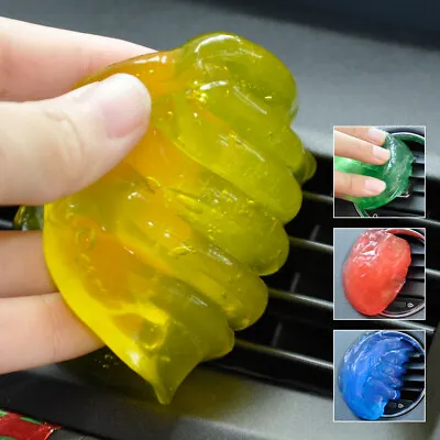 Yellow Car Air Conditioning Vent Outlet Storage Box Interior Dust Clean Glue • $6.93