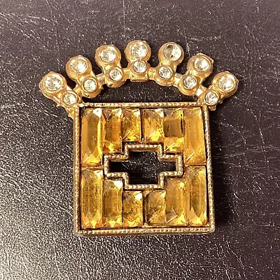 Vintage Art Deco Pin Brooch Signed GL   George Legros French Jeweler Machine Age • $9.99