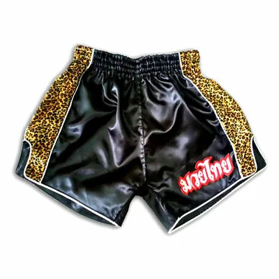 Leopard Women Girls Size Muaythai Shorts Muay Thai Embroidery Kick Boxing Gym • $37.64