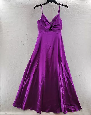 Aidan By Aidan Mattox Twist Front Mermaid Gown Women's 8 Purple Adjustable Strap • $60.98