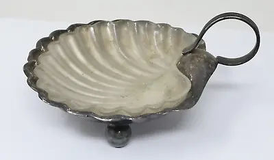 £18 • Buy OYSTER SHELL BUTTER / SOAP DISH Silver Plated With Glass Liner