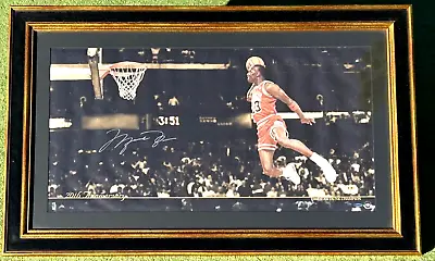 1988 Slam Dunk Michael Jordan Sp #25/50 Auto Upper Deck Coa Canvas Print Framed • $29923.23