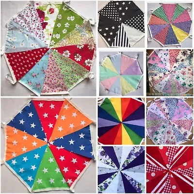 BUY 2 GET 1 FREE.Handmade Fabric Bunting.Vintage Floralsrainbow.Weddings. • £3.75