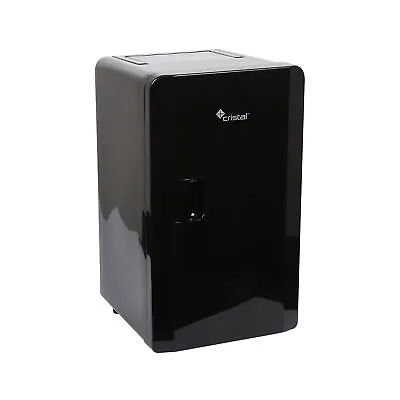 Cristal 16L Compact Cooler (Mini Fridge Style) With Built-in 12V Adapter - Black • £59.99