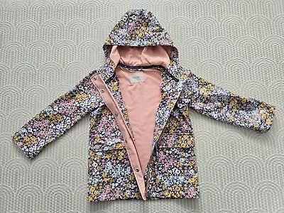 Laura Ashley Girls Showerproof Raincoat Age 4-5 Years Pink Floral Flowers • £7