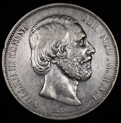 1873 Netherlands Silver 2 1/2 Gulden • $49.99