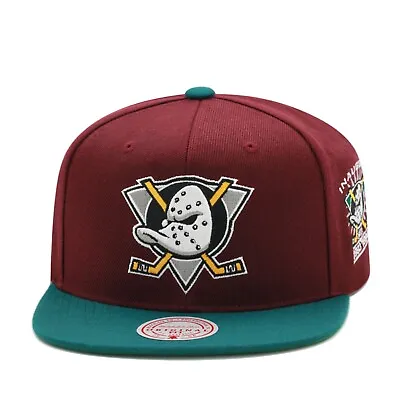 Mitchell & Ness Anaheim Mighty Ducks NHL Snapback Hat Cap - Burgundy/Side Patch • $38.90