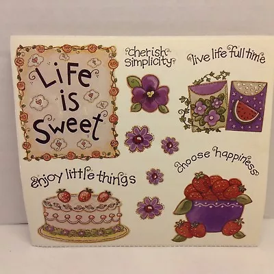 Life Is Sweet Cakes Flowers SCRAPBOOKING Stickers By Joy Marie A105 • $1.25