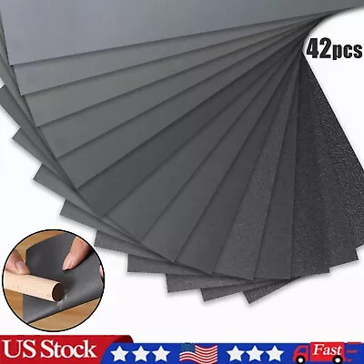 42x Sandpaper Wet＆ Dry Sheets 400 600 800 1000 1500 2000 2500 3000 Grit Assorted • $9.99