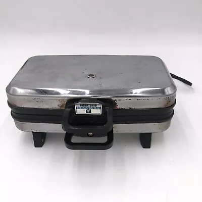 Vitantonio Chrome Belgian Waffler Waffle Maker Iron #550 USA Vintage - TESTED • $24.99