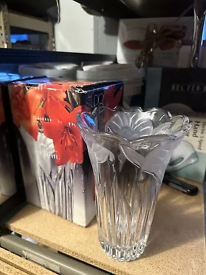 Mikasa Crystal Frosted Glass Wild Lily Vase • $25