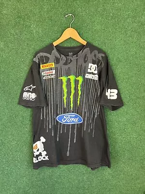 DC Shoes Ken Block Monster Energy Shirt XL  All Over Print Ford Racing 43 • $60
