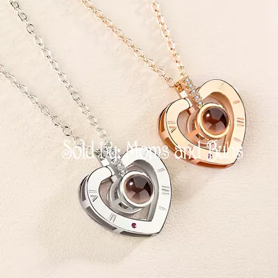New Heart Love Pendant Projection Necklace I Love You In 100 Languages Our Time • $9.75