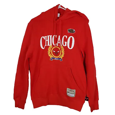 Mitchell & Ness Chicago Bulls NBA Pullover Hoodie S Small Red Beer Label NWT • $59.99