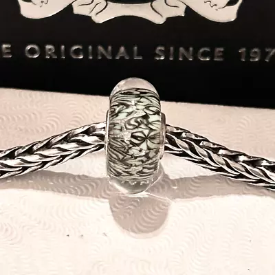 TROLLBEADS Unique Bead Mint Green Black Silver Sandy Mosaic Webs LAA 925S NWOT • $44