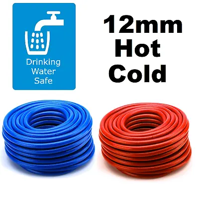 Caravan Fresh Water Pipe 12mm Blue Cold Red Hot All Lengths Food Grade Drinking • £3.57