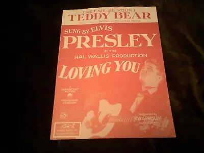 Elvis Presley~(let Me Be Your) Teddy Bear~sheet Music Vintage 1957 • $10