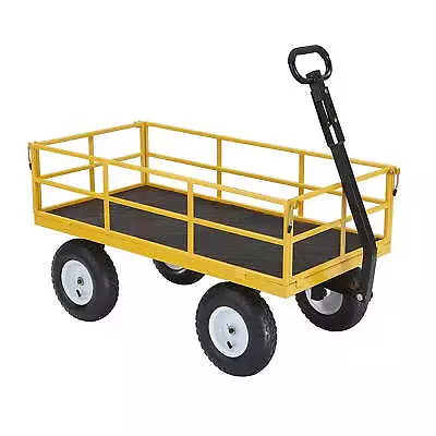 1200-lb. Heavy-Duty Steel 7-Cubic Ft Utility Cart 13  Tires W/ A Long Handle • $255.07