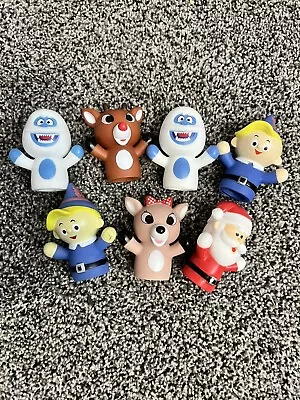 Lot Of 7 The Island Of Misfit Toys Finger Puppets: Santa Claus Hermie Rudolph • $5.60