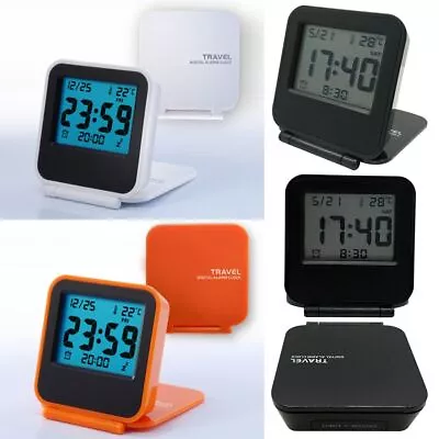 Night Light Folding Backlight Travel Clock Alarm Clock Number Clock LED Digital • $23.29