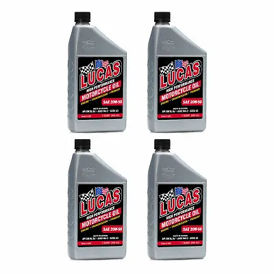 Lucas Oil 10700 SAE 20W-50 High Performance Motorcycle Oil V Twin (4 Quarts) • $42.99