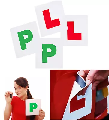 Learner Driver L P Plate Magnetic Stickers Self Adhesive Learn Driving Car 2Pk • £2.15