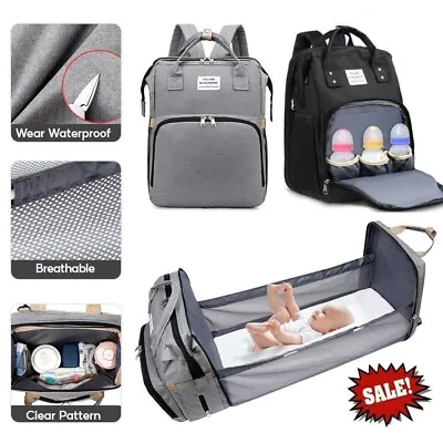 £11.28 • Buy Multi-Function Baby Diaper Backpack Baby Folding Bed Nappy Mummy Changing Bag UK