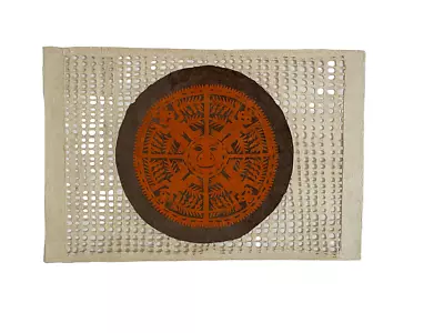 $45 • Buy Papel Amate Wall Art With Orange Aztec Sun Cutout -Unframed--12  X 18 