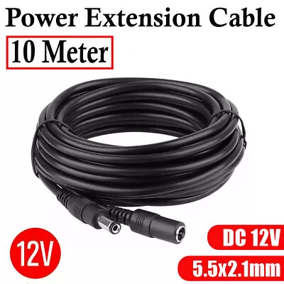 10M 12V DC Power Supply Extension Cable Wire CCTV Security Cameras/DVR PSU Lead • £3.85