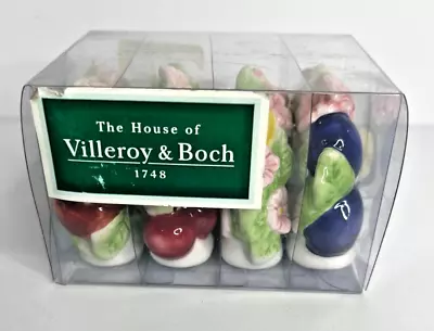 Villeroy & Boch French Garden Napkin Rings Box Set Of 4 New Fruit & Flowers NOS • $24.99