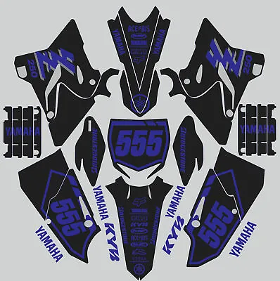 Blue Black Decals For YAMAHA GRAPHICS YZ 250 YZ250 2015 2016 2017 2018 2019 2020 • $160.18