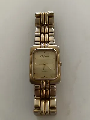 Oleg Cassini Vintage Quartz Watch Basket Weave Gold Tone Needs Battery • $11.50