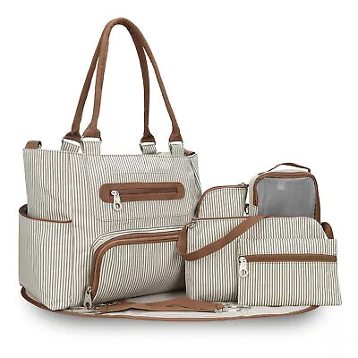 8Pcs Baby Nappy Diaper Bags Set For Mom Dad Mummy Handbags Multifunctional Diape • $51.68