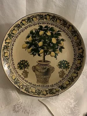 Vintage Decorative Crackle Glazed Lemon Tree Plate Made In China • $10