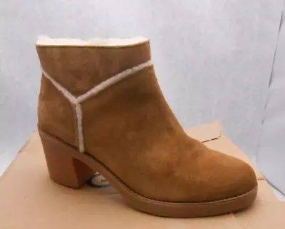 Ugg Kasen Medium Brown Suede Shearling Lined Boots Women's Sz 7.5 US • $59.99