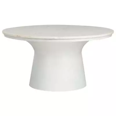 Safavieh Mila 31  Round Marble Top Coffee Table In White • $351.99