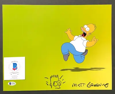 Matt Groening Signed 11x14 The Simpsons Photo Homer Bart Sketch Creator Bas • $1299.99