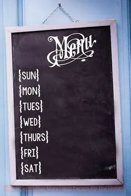 $16.84 • Buy Menu Planner DIY Chalkboard Whiteboard Kitchen Wall Art Decor Vinyl Letter Decal