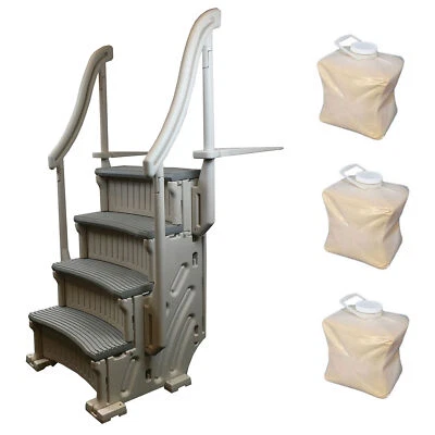 $377.99 • Buy Confer Above Ground Pool Steps W/Main Access Pool Ladder Weight Holders (3 Pack)