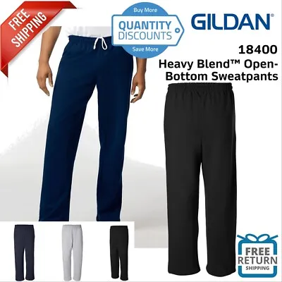 Gildan Mens Heavy Blend Open Bottom Sweatpants Classic Fit 18400 Up To 5XL • $23.59