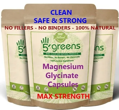 Magnesium Glycinate 650mg Veg Capsules Best Quality & Value Clean No Fillers • £6.50