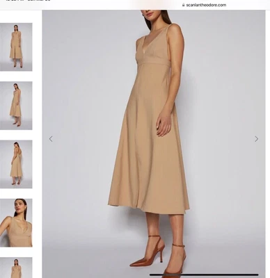 $222 • Buy Scanlan Theodore Tailored Shoestring Gown, Cappuccino Color, Size 8, NWT