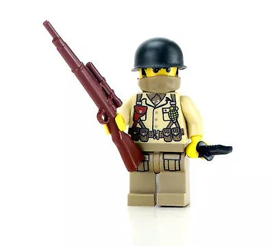 TAN WW2 Sniper US Army Minifigure Made With Real LEGO® Minfigure • $20.54