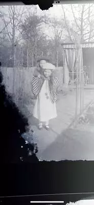 GLASS NEGATIVE C1910 CHILD GIVING SMALLER CHILD PIGGY BACK IBIKE IN SHED • $5.53