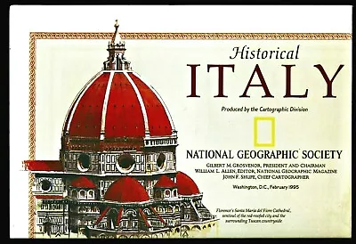 ⫸ 1995-2 February Historical ITALY National Geographic Map Poster Travel - A1 • £4.75