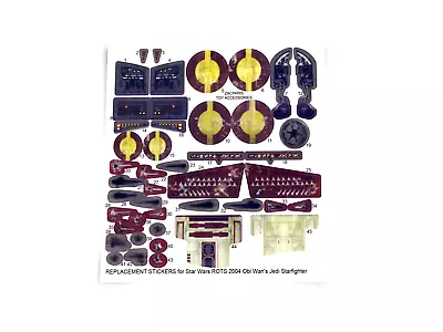 $6.80 • Buy REPLACEMENT STICKERS For Hasbro 2004 STAR WARS Obi-Wan Jedi Starfighter ROTS